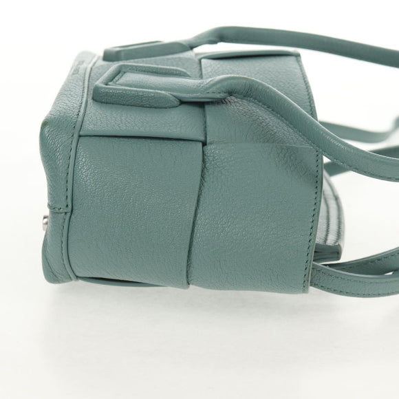 BOTTEGA VENETA MAXI INTRECCIATO Mini Arco Bag Leather 2way Green Auth mr1536V