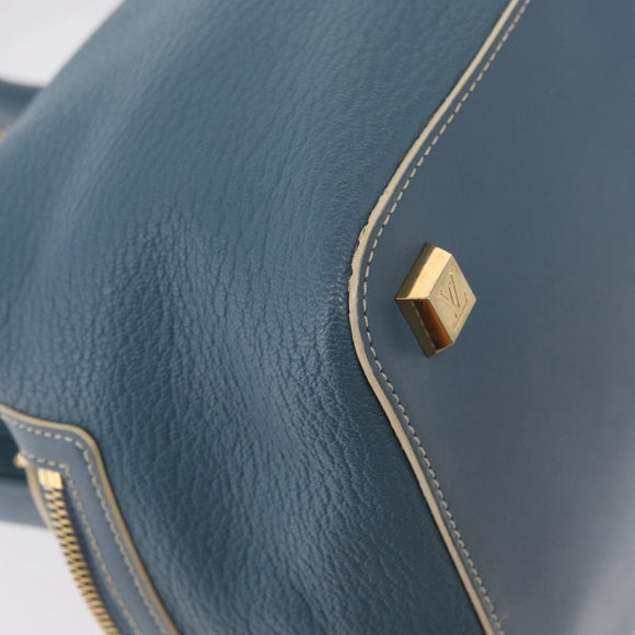 LOUIS VUITTON Suhari Angenu PM Hand Bag Leather Blue M91807 LV Auth mr1540V