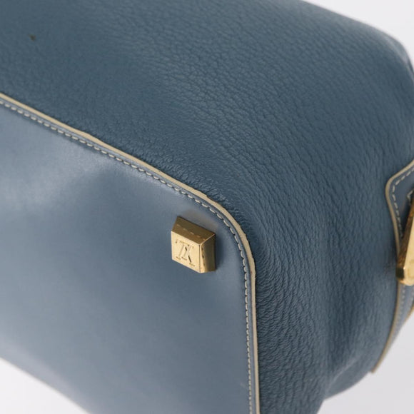 LOUIS VUITTON Suhari Angenu PM Hand Bag Leather Blue M91807 LV Auth mr1540V