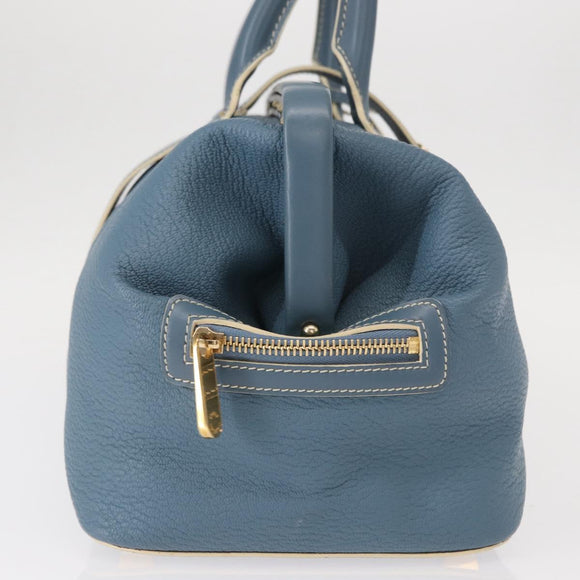 LOUIS VUITTON Suhari Angenu PM Hand Bag Leather Blue M91807 LV Auth mr1540V