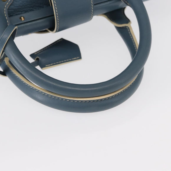 LOUIS VUITTON Suhari Angenu PM Hand Bag Leather Blue M91807 LV Auth mr1540V