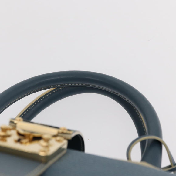 LOUIS VUITTON Suhari Angenu PM Hand Bag Leather Blue M91807 LV Auth mr1540V