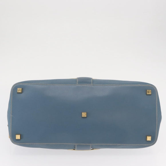 LOUIS VUITTON Suhari Angenu PM Hand Bag Leather Blue M91807 LV Auth mr1540V