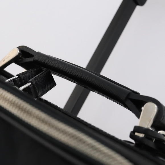 PRADA Suitcase Safiano leather Black Silver Auth mr1541