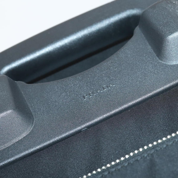 PRADA Suitcase Safiano leather Black Silver Auth mr1541