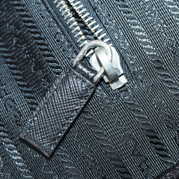 PRADA Suitcase Safiano leather Black Silver Auth mr1541