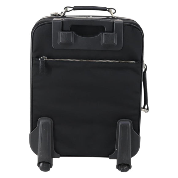 PRADA Suitcase Safiano leather Black Silver Auth mr1541