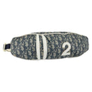 Christian Dior Trotter Canvas Waist Bag Nylon Navy Silver Auth mr1542-1