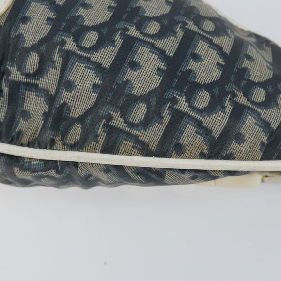 Christian Dior Trotter Canvas Waist Bag Nylon Navy Silver Auth mr1542