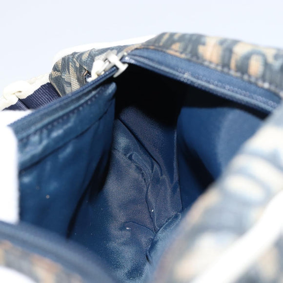 Christian Dior Trotter Canvas Waist Bag Nylon Navy Silver Auth mr1542