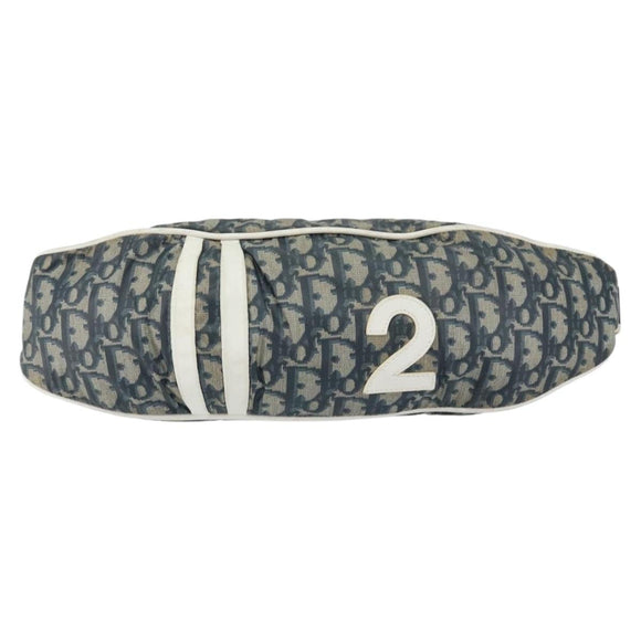 Christian Dior Trotter Canvas Waist Bag Nylon Navy Silver Auth mr1542