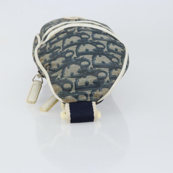 Christian Dior Trotter Canvas Waist Bag Nylon Navy Silver Auth mr1542