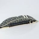 Christian Dior Trotter Canvas Waist Bag Nylon Navy Silver Auth mr1542-6