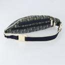 Christian Dior Trotter Canvas Waist Bag Nylon Navy Silver Auth mr1542-7