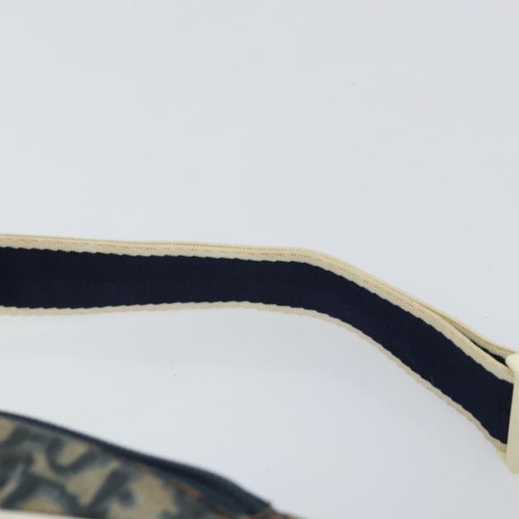 Christian Dior Trotter Canvas Waist Bag Nylon Navy Silver Auth mr1542
