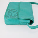 LOEWE Shoulder Bag Suede Leather 2 Set Turquoise Blue Brown Auth mr1543-12