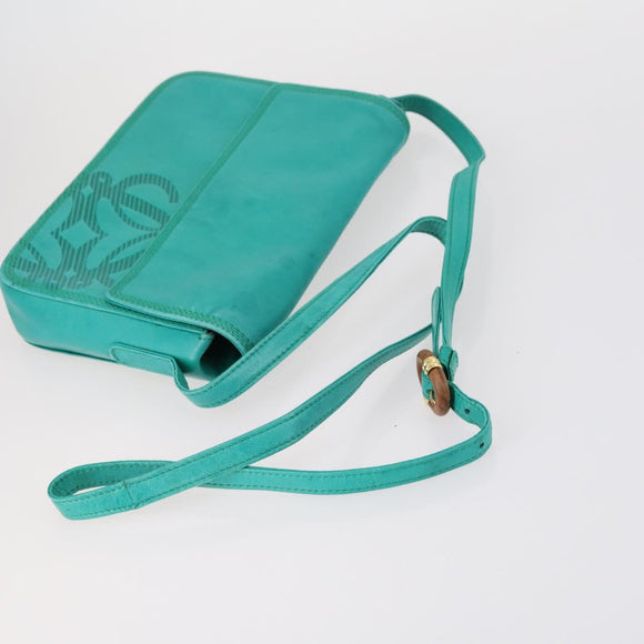 LOEWE Shoulder Bag Suede Leather 2 Set Turquoise Blue Brown Auth mr1543