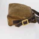 LOEWE Shoulder Bag Suede Leather 2 Set Turquoise Blue Brown Auth mr1543-4