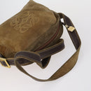 LOEWE Shoulder Bag Suede Leather 2 Set Turquoise Blue Brown Auth mr1543-5