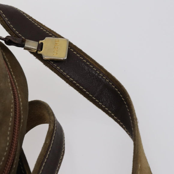 LOEWE Shoulder Bag Suede Leather 2 Set Turquoise Blue Brown Auth mr1543