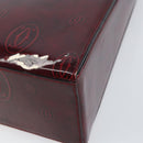 CARTIER Happy birthday Hand Bag Leather Bordeaux Gold Auth mr1544-9