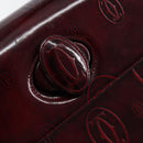 CARTIER Happy birthday Hand Bag Leather Bordeaux Gold Auth mr1544-17