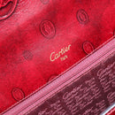 CARTIER Happy birthday Hand Bag Leather Bordeaux Gold Auth mr1544-18