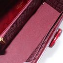 CARTIER Happy birthday Hand Bag Leather Bordeaux Gold Auth mr1544-12