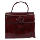 CARTIER Happy birthday Hand Bag Leather Bordeaux Gold Auth mr1544-13