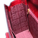 CARTIER Happy birthday Hand Bag Leather Bordeaux Gold Auth mr1544-20