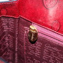 CARTIER Happy birthday Hand Bag Leather Bordeaux Gold Auth mr1544-21