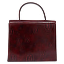 CARTIER Happy birthday Hand Bag Leather Bordeaux Gold Auth mr1544-2