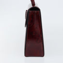 CARTIER Happy birthday Hand Bag Leather Bordeaux Gold Auth mr1544-4