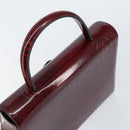 CARTIER Happy birthday Hand Bag Leather Bordeaux Gold Auth mr1544-6