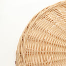 HERMES Wicker Round Tray Ozre Wood Beige Auth mr1545AV-14