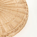 HERMES Wicker Round Tray Ozre Wood Beige Auth mr1545AV-17