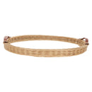 HERMES Wicker Round Tray Ozre Wood Beige Auth mr1545AV-2