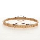 HERMES Wicker Round Tray Ozre Wood Beige Auth mr1545AV-5