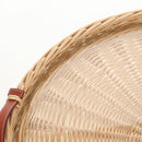 HERMES Wicker Round Tray Ozre Wood Beige Auth mr1545AV-7