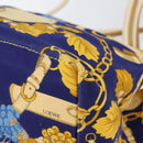LOEWE Botanical Hand Bag Canvas Blue Silver Auth mr1547-9