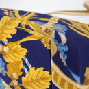 LOEWE Botanical Hand Bag Canvas Blue Silver Auth mr1547-15