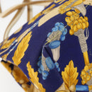 LOEWE Botanical Hand Bag Canvas Blue Silver Auth mr1547-16