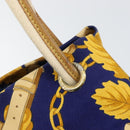 LOEWE Botanical Hand Bag Canvas Blue Silver Auth mr1547-17