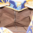 LOEWE Botanical Hand Bag Canvas Blue Silver Auth mr1547-19