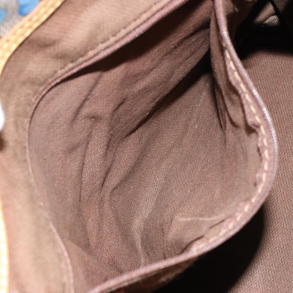 LOEWE Botanical Hand Bag Canvas Blue Silver Auth mr1547