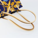 LOEWE Botanical Hand Bag Canvas Blue Silver Auth mr1547-7