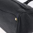 Miu Miu Hand Bag Leather Black Gold Auth mr1548-9