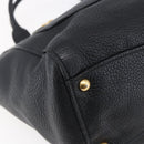 Miu Miu Hand Bag Leather Black Gold Auth mr1548-14