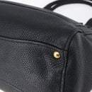 Miu Miu Hand Bag Leather Black Gold Auth mr1548-15