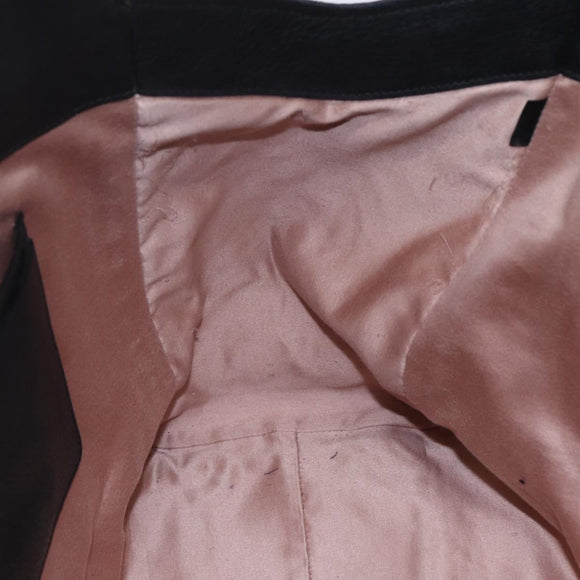 Miu Miu Hand Bag Leather Black Gold Auth mr1548